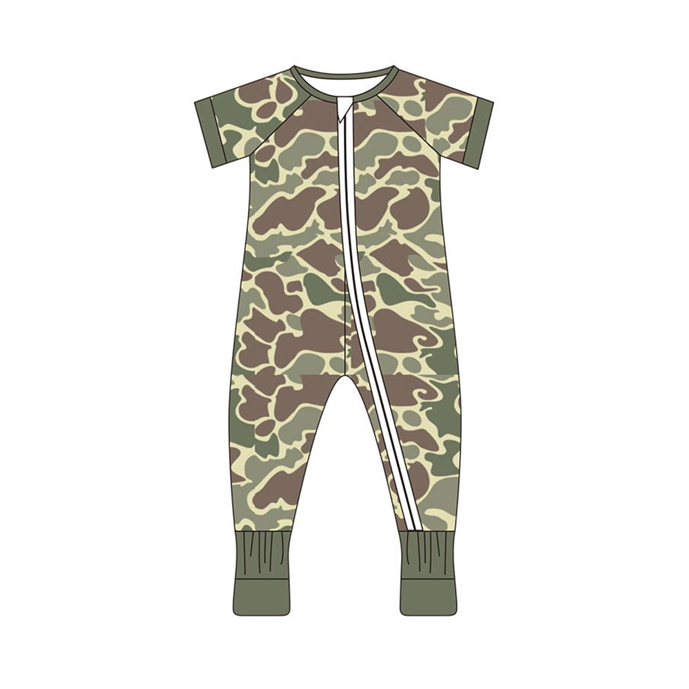 5.14custom each style moq 5eta 4-5week Sibling Sister Camouflage and Bark Camouflage print boys outfits and baby romper match family design