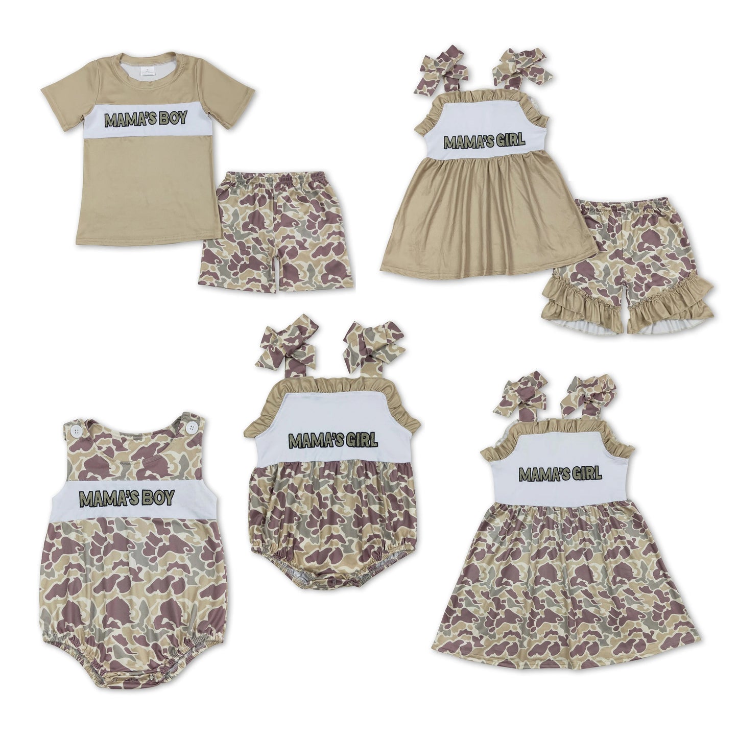 RTS Boys and girls Embroidered Short Sleeve Shorts sets dress rompers