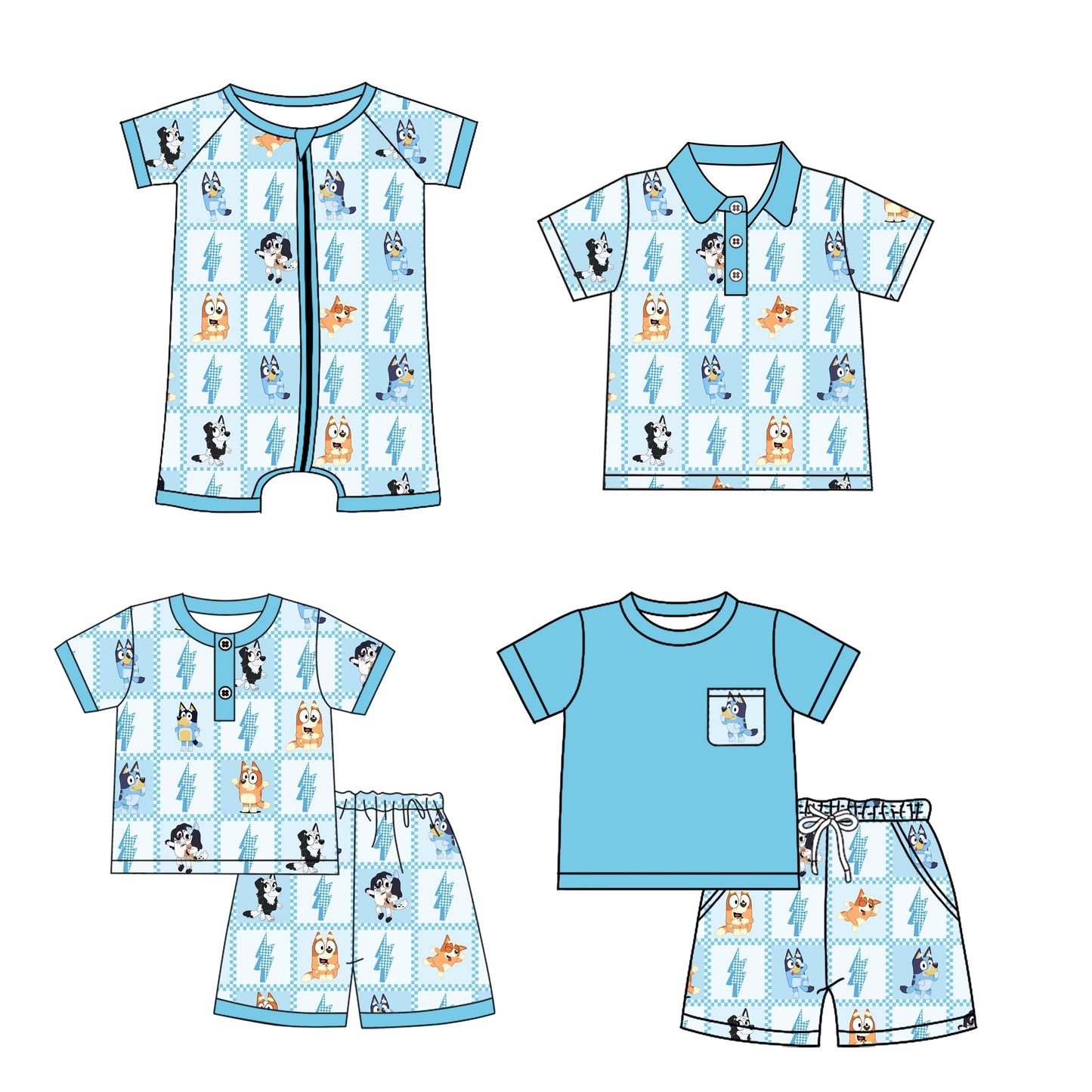 1.23 custom each style moq 5eta 4-6week Sibling Sister cartoon dog baby girl sets 1 and sets 2 and boy rompers and top match family design