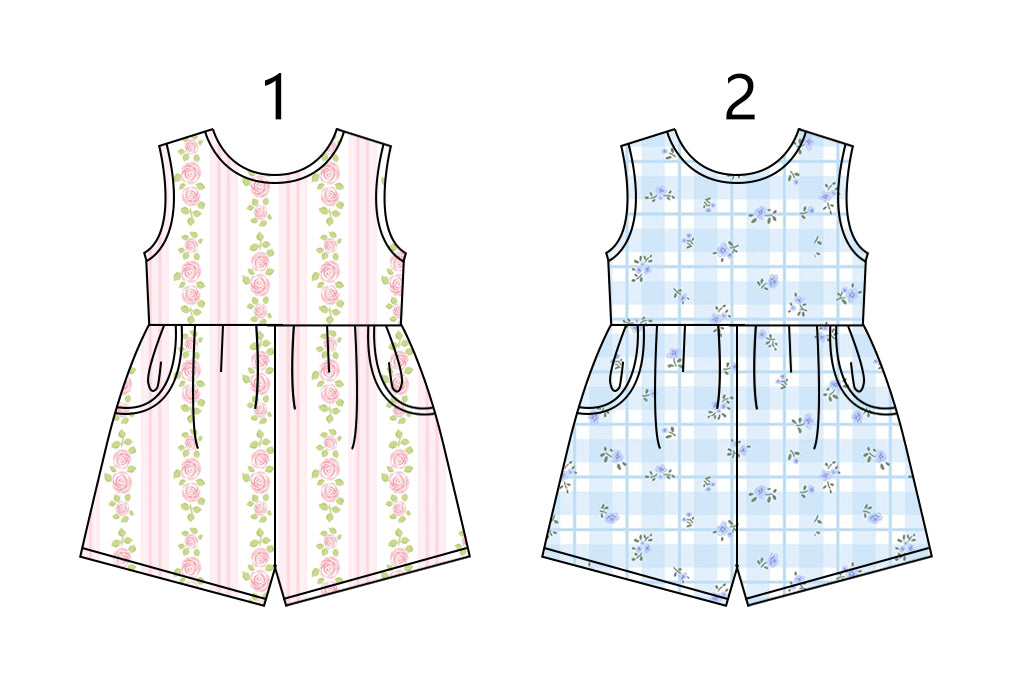 1.17 custom each style moq 5eta 4-6week Sibling Sister baby girls short sleeve jumpsuit 1 and jumpsuit 2 match design