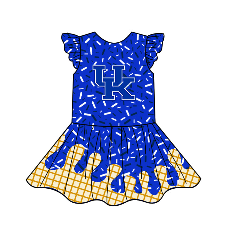 Custom summer teams baby girls clothes team blue hooded long sleeve tops and dress and skirts and shorts 1 and shorts 2-25.5.8