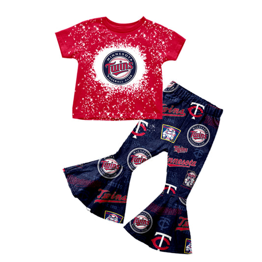 baby girl clothes team red top T pants toddler girl summer outfit