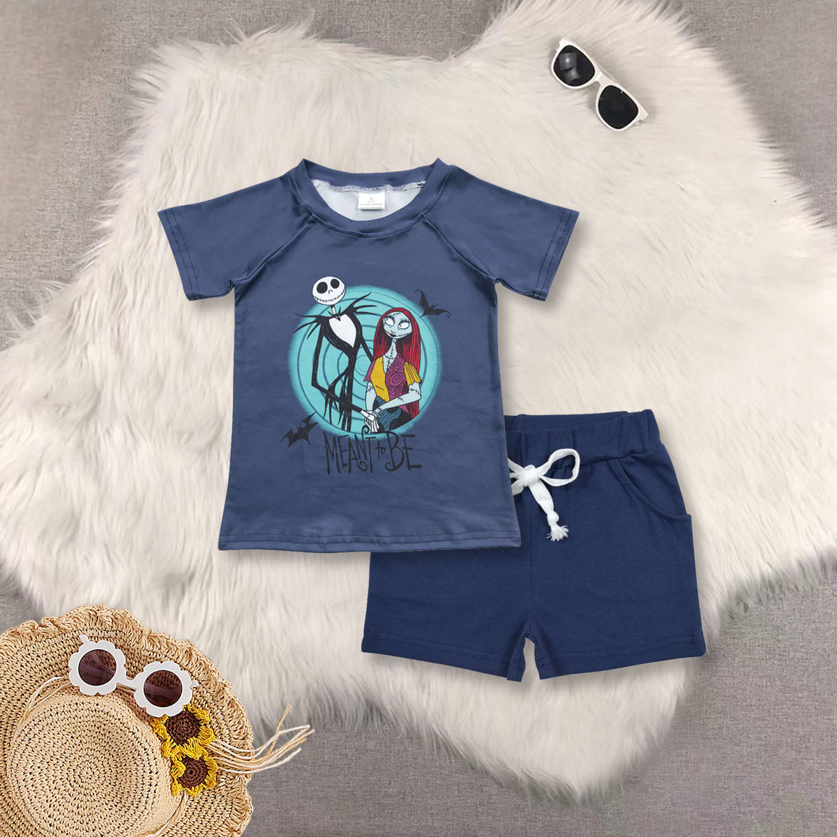 RTS NO MOQ Sibling baby boys clothes Short Sleeve Suit  & Top and shorts