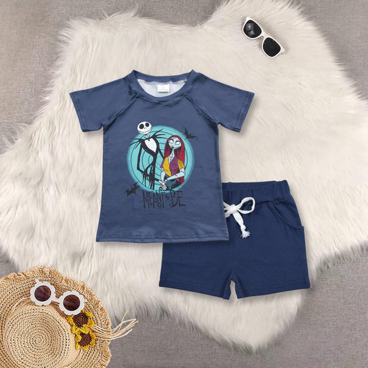 RTS NO MOQ Sibling baby boys clothes Short Sleeve Suit  & Top and shorts