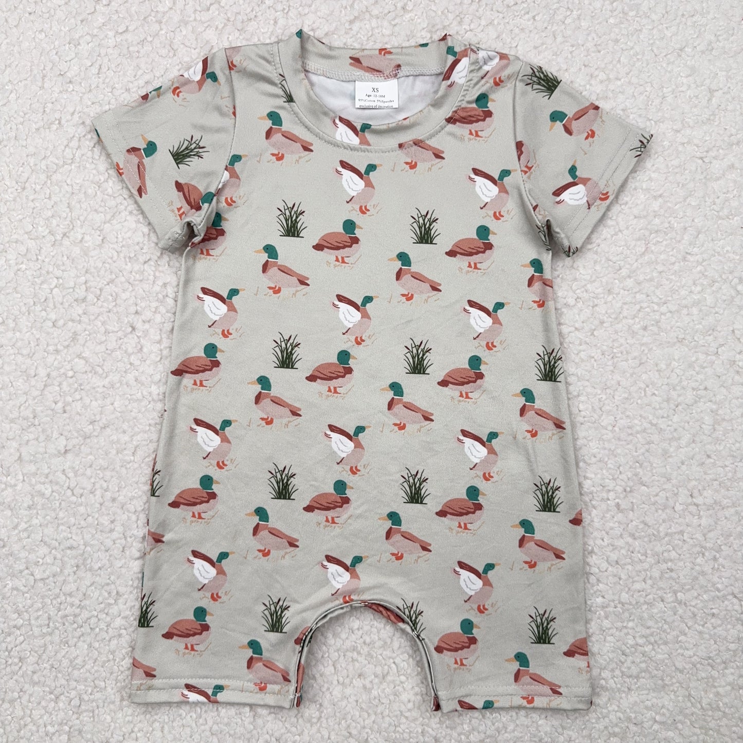 RTS SALES NO MOQ4.19	 绿头鸭子小草豆绿色连体衣Mallard duck grass bean green jumpsuit