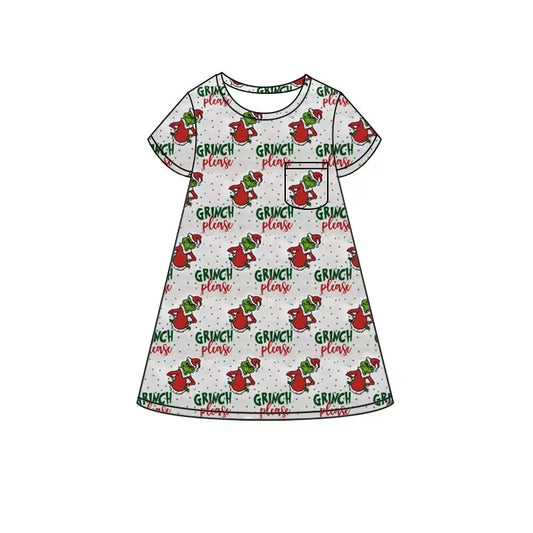 custom moq 5 eta 6-7weeks baby girls clothes Christmas short sleeve dress summer