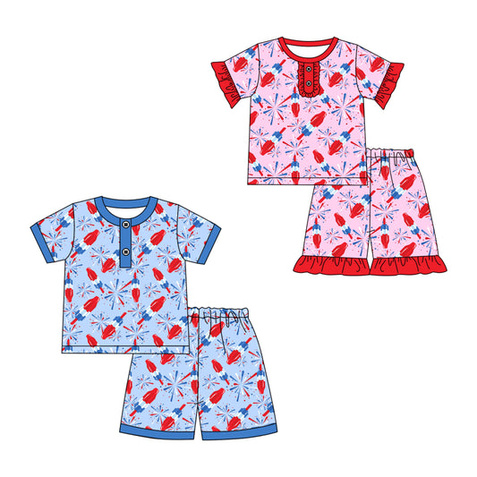 25.11.28 custom each style moq 5 eta 6-8week Sibling Sisters ice cream baby girl clothes short sleeve shorts sets 2 match family design