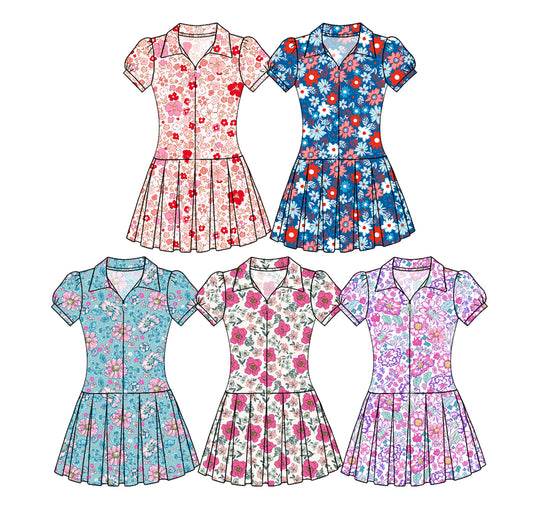 25.11.21 custom each style moq 5 eta 6-8week Sibling Sister baby girl short sleeves dress 5 match design
