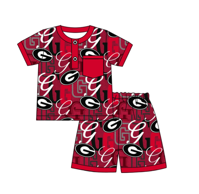 Custom summer teams baby girls clothes team brick red sets dress romper-25.5.6