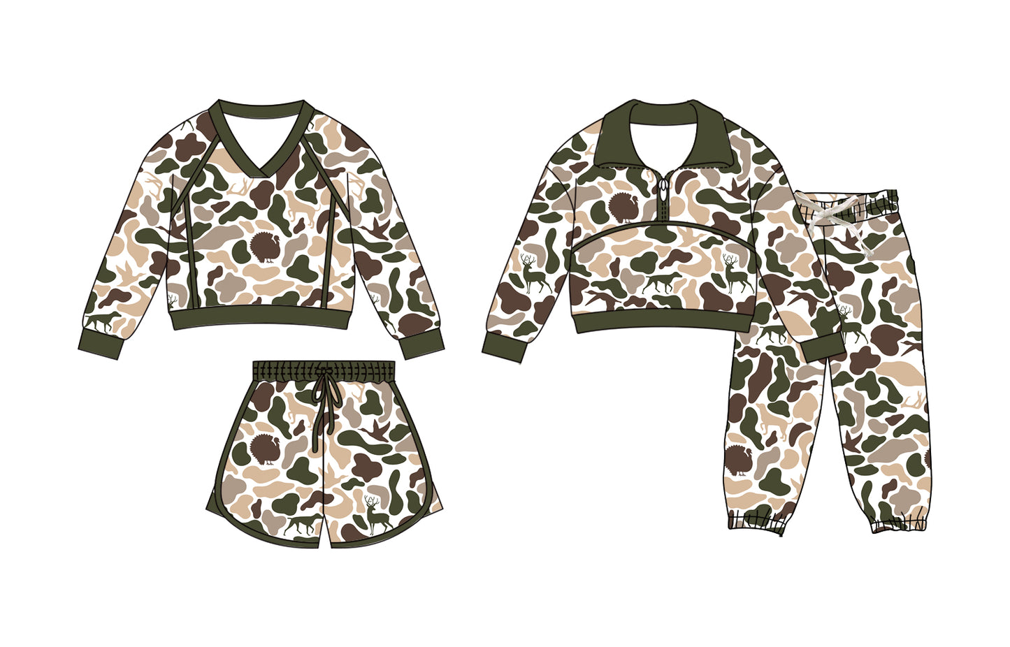 25.11.27 custom each style moq 5 eta 6-8week Sibling Sisters camouflage baby girl long sleeve pants sets and skirts sets match family design