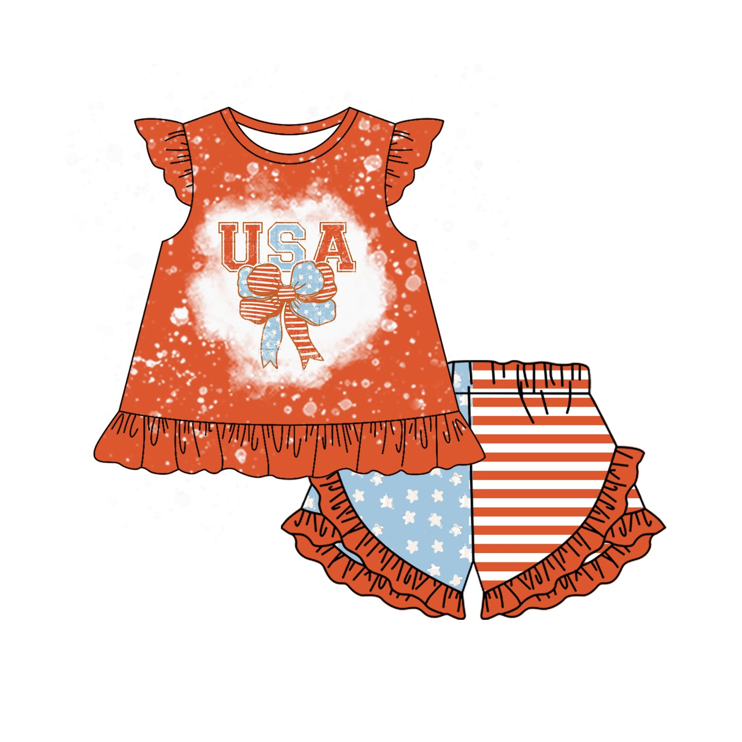 1.13 custom each style moq 5eta 4-6week Sibling Sister baby girls short sleeve shorts sets 1 and sets 2 match design