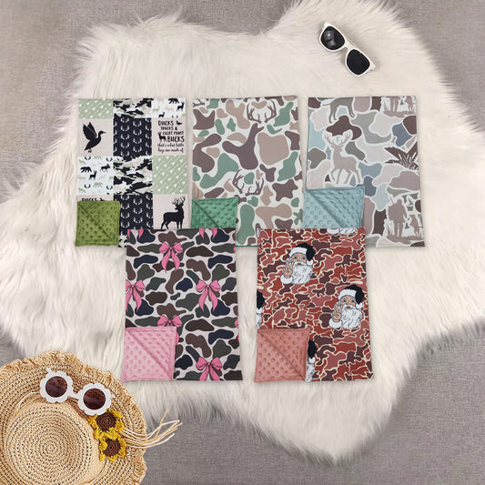 RTS NO MOQ Sibling baby kids newborn Summer duck bow camouflage baby blankets
