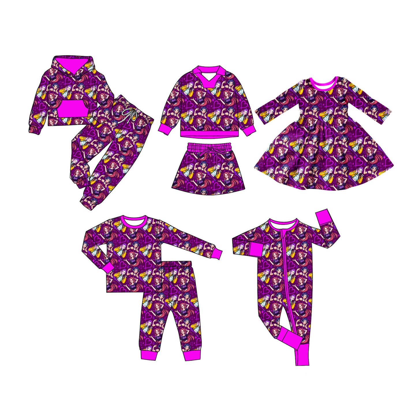 25.11.24 custom each style moq 5 eta 6-8week Sibling Sisters baby girl long sleeve pants sets 2 and skirts sets and dress and rompers match family design