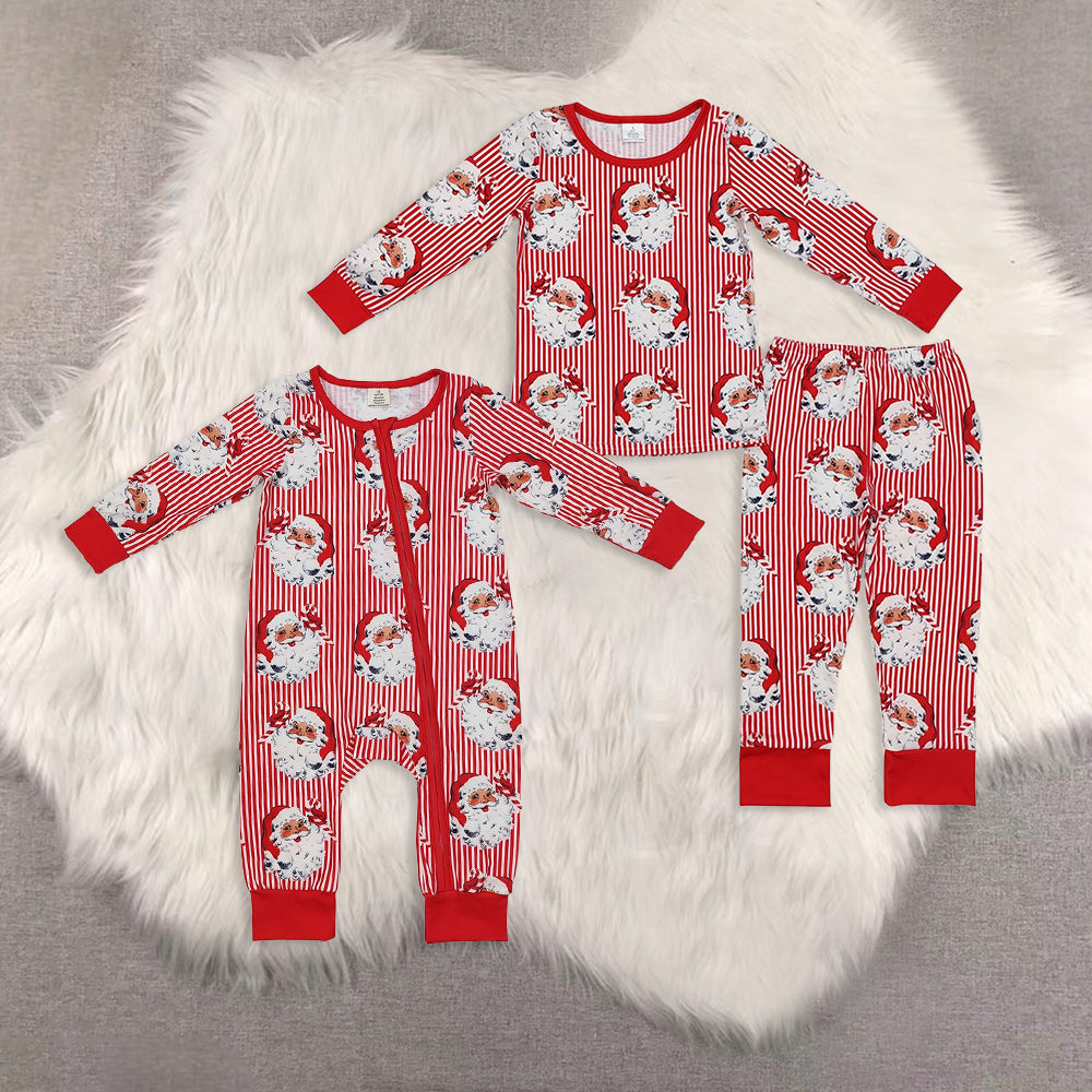 RTS NO MOQ Sibling Babyboy clothes Christmas modal long-sleeved trousers suit & romper