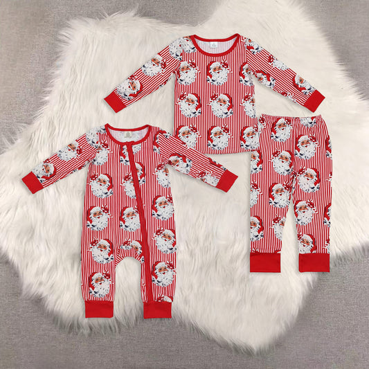 RTS NO MOQ Sibling Babyboy clothes Christmas modal long-sleeved trousers suit & romper
