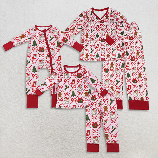 12/18m-7/8t RTS NO MOQ Sibling baby girl clothes Christmas cartoon long sleeve pants Sets and romper and adult set