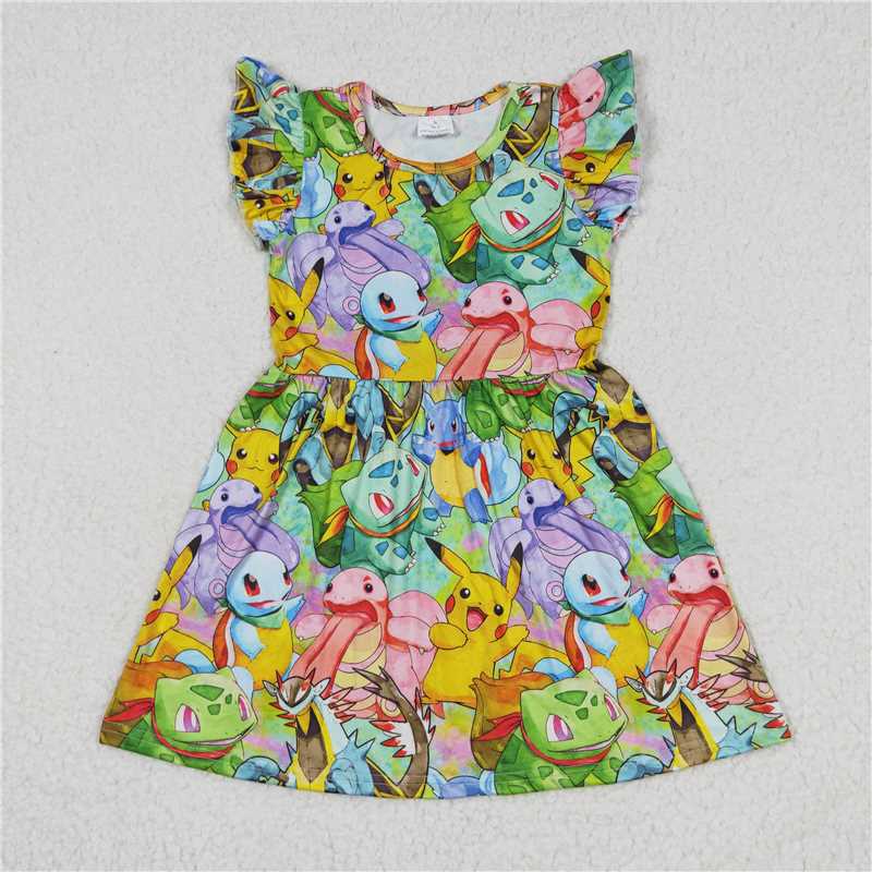 RTS SALES NO MOQ G6-1；。Pokémon flying sleeve skirt 神奇宝贝飞袖裙