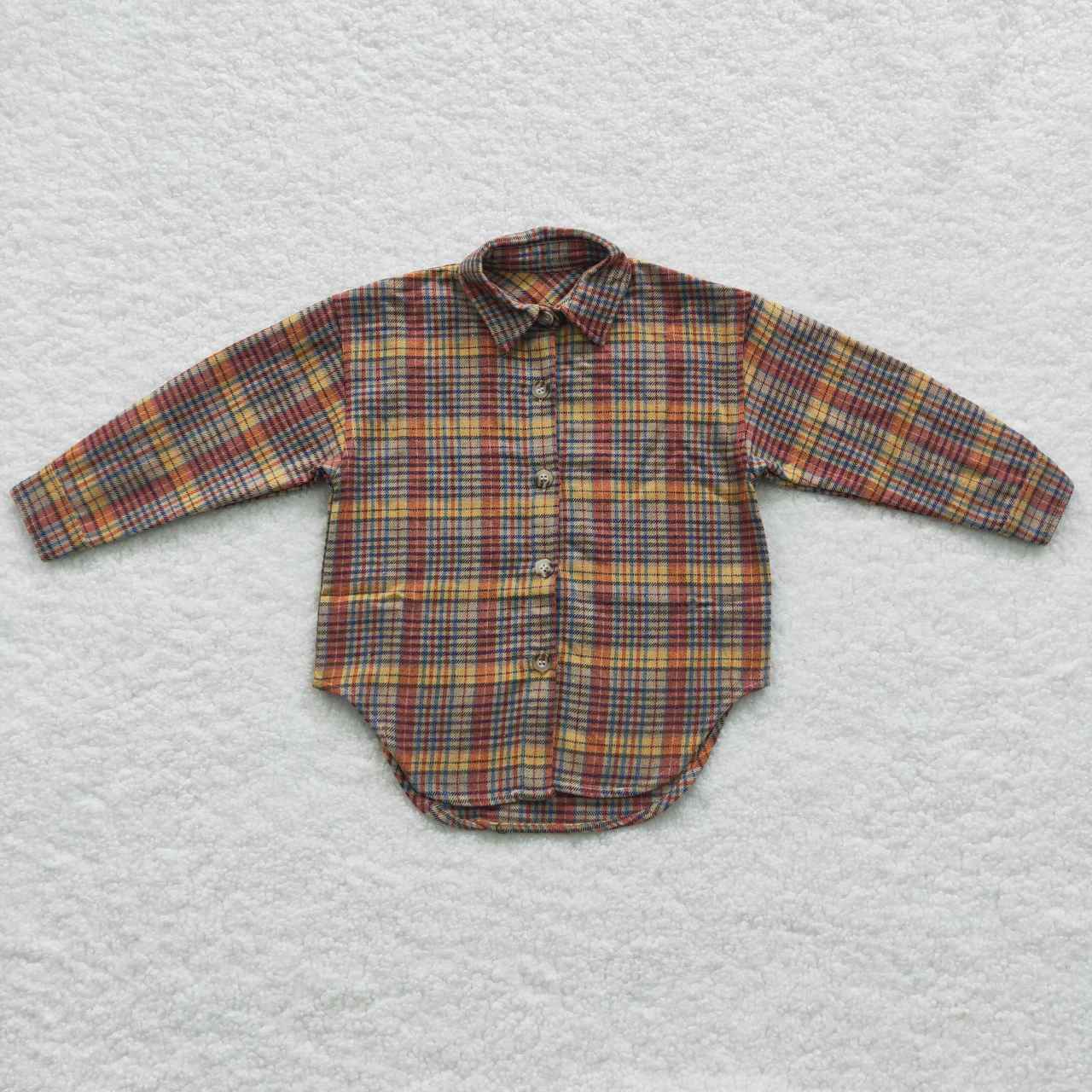 BT0241 Red and Yellow Plaid Long Sleeve Shirt