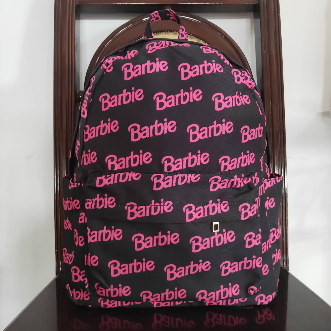 BA0137 barbie letter black backpack