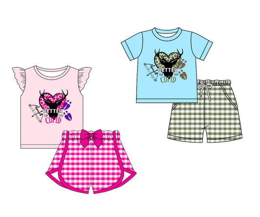 25.11.28 custom each style moq 5 eta 6-8week Sibling Sisters BETTER baby girl clothes short sleeve shorts sets 2 match family design