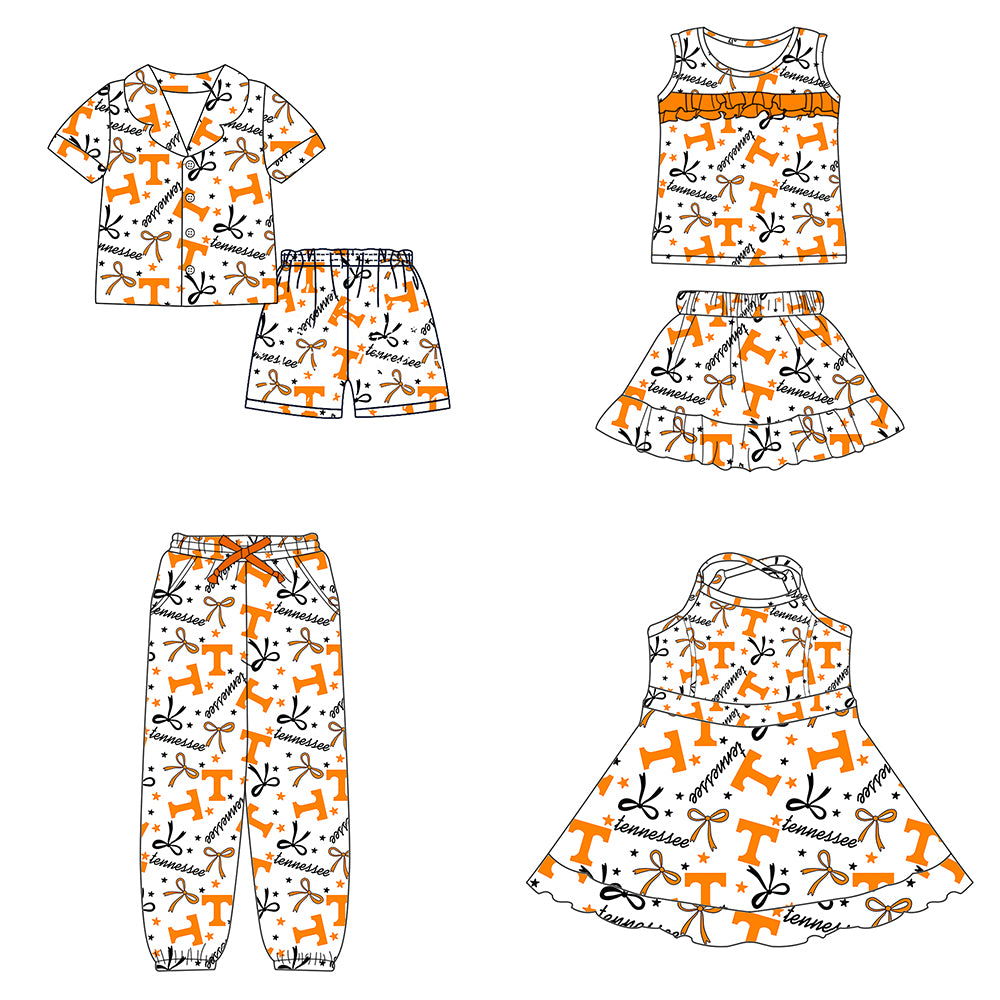 Custom moq 5 mix sizes summer teams baby girls clothes team short sleeve shorts sets dress kids pants-25.5.12