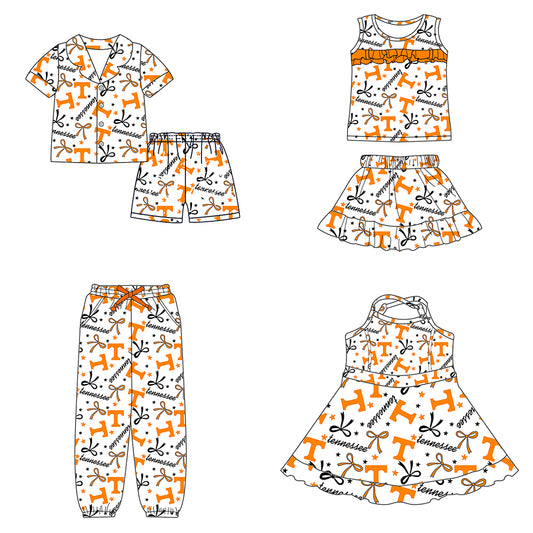 Custom moq 5 mix sizes summer teams baby girls clothes team short sleeve shorts sets dress kids pants-25.5.12