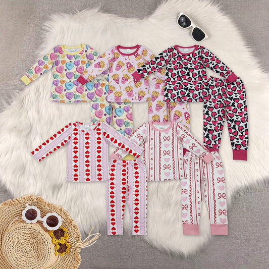 RTS NO MOQ Sibling Baby girl clothes valentine long Sleeve pants Suits