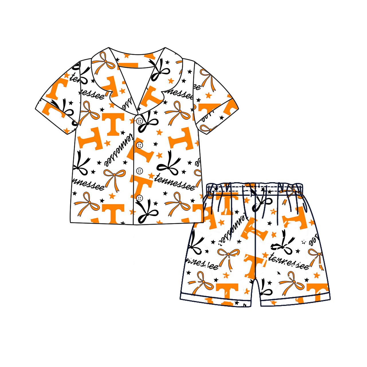 Custom moq 5 mix sizes summer teams baby girls clothes team short sleeve shorts sets dress kids pants-25.5.12