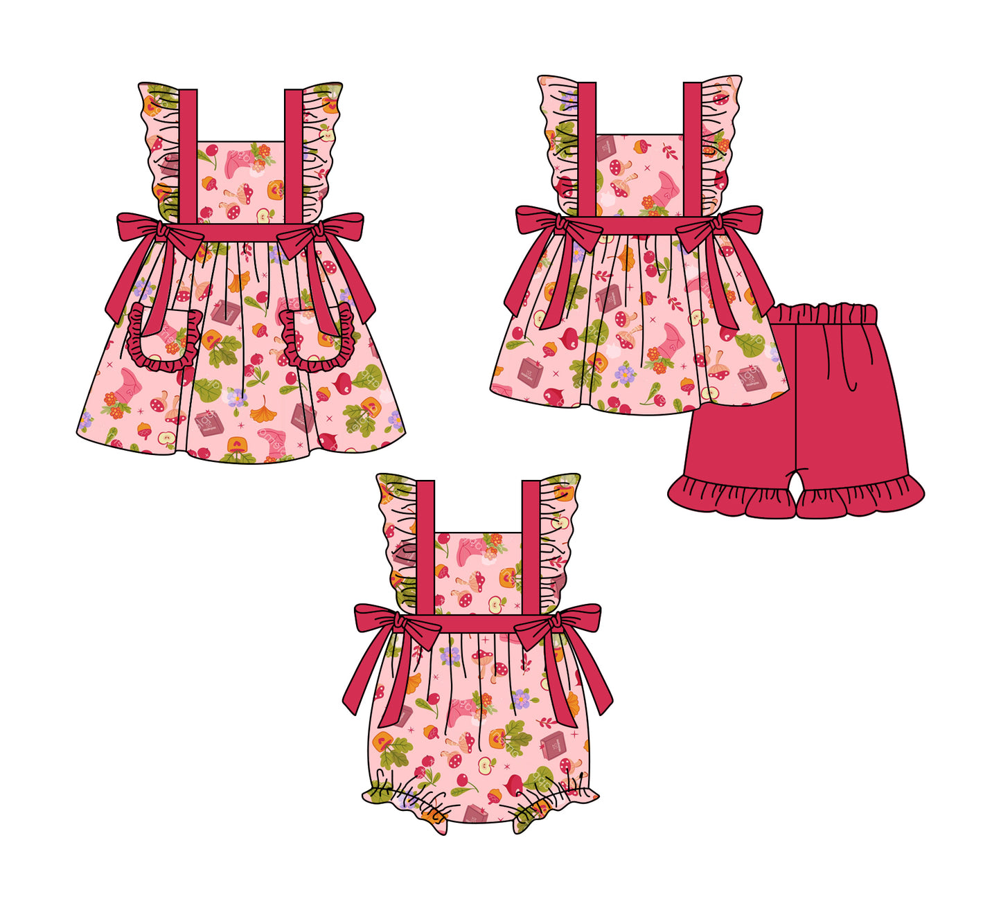 1.9 custom each style moq 5eta 4-6week Sibling Sister baby girl short sleeve shorts sets and dress and rompers match family design