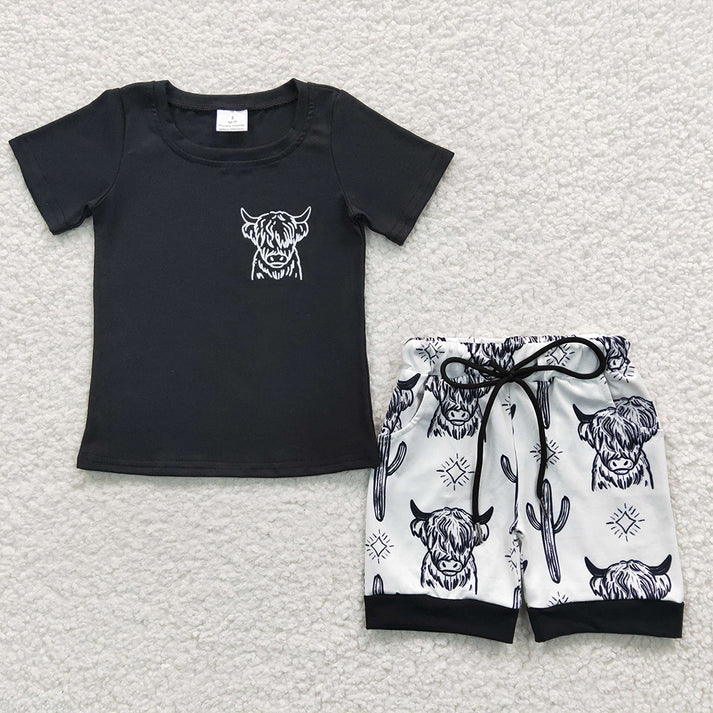 RTS NO MOQ Baby boy clothes Short Sleeve shorts Suit