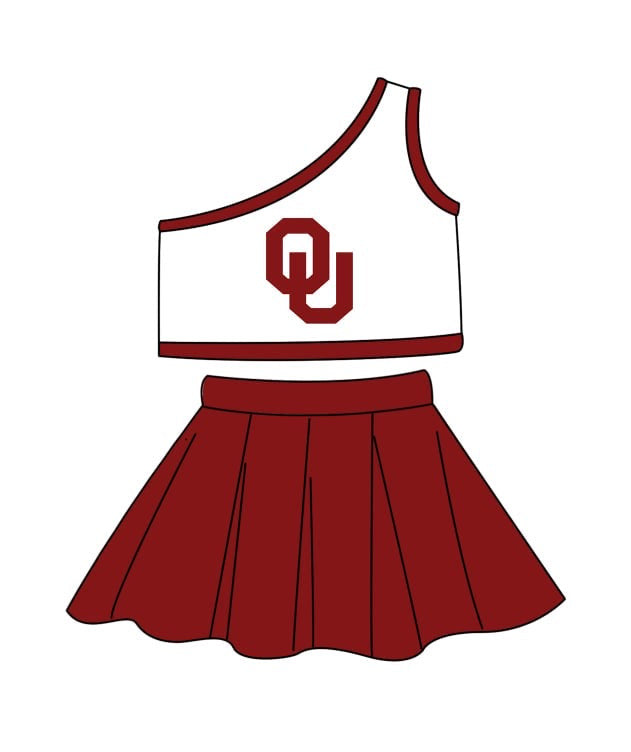 Deadline July 31th close custom no moq  eta 6-7weeks Red and white team cheerleading outfit