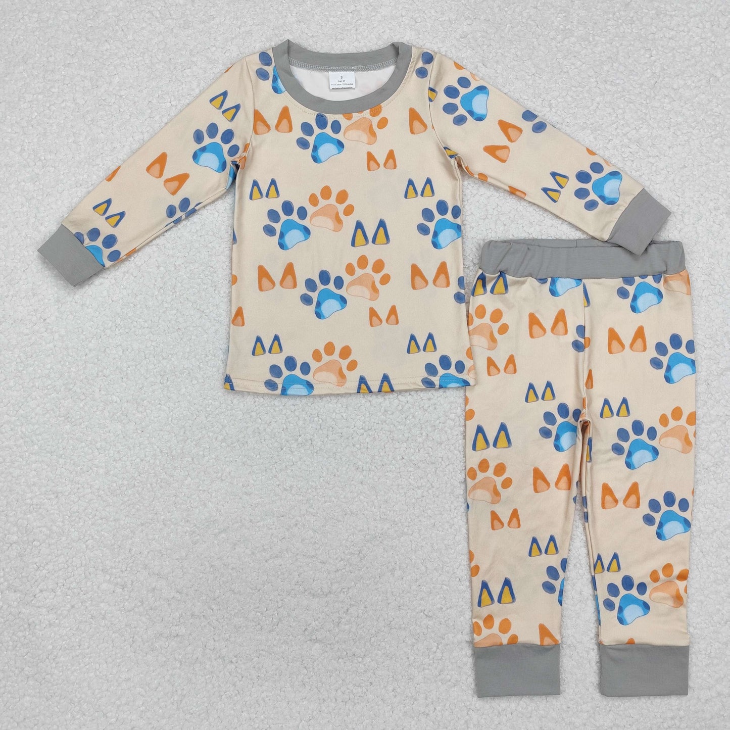 RTS NO MOQ ETA 5/7days Arrived BLP0976 bluey paw print yellow long-sleeved trousers pajama set