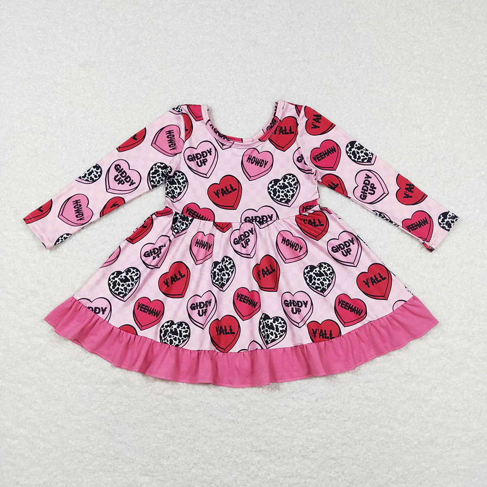 Valentines Hearts Western Yall Pink Romper Dresses Sibling Designs