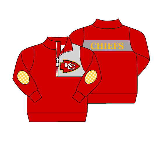 Deadline October 7 custom no moq eta 6-8weeks Red 'KG' Zip-Up Jacket