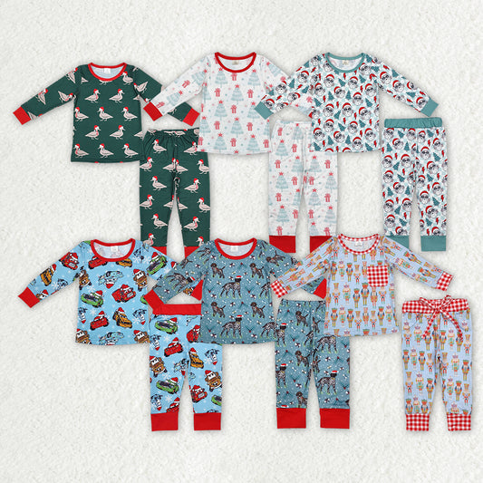 RTS NO MOQ Christmas Collection Long Sleeve and Long Pants Pajama Sets: Animal Print & Character Print