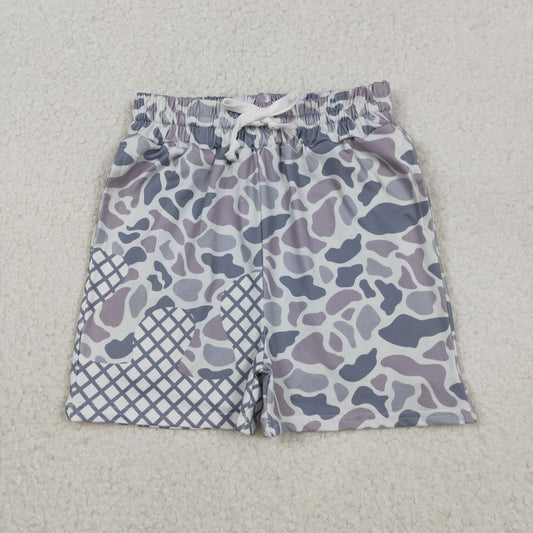 12/8M-7/8T RTS NO MOQ（In Stock) SS0647 Gray-Blue Camouflage Waffle Pocket Shorts
