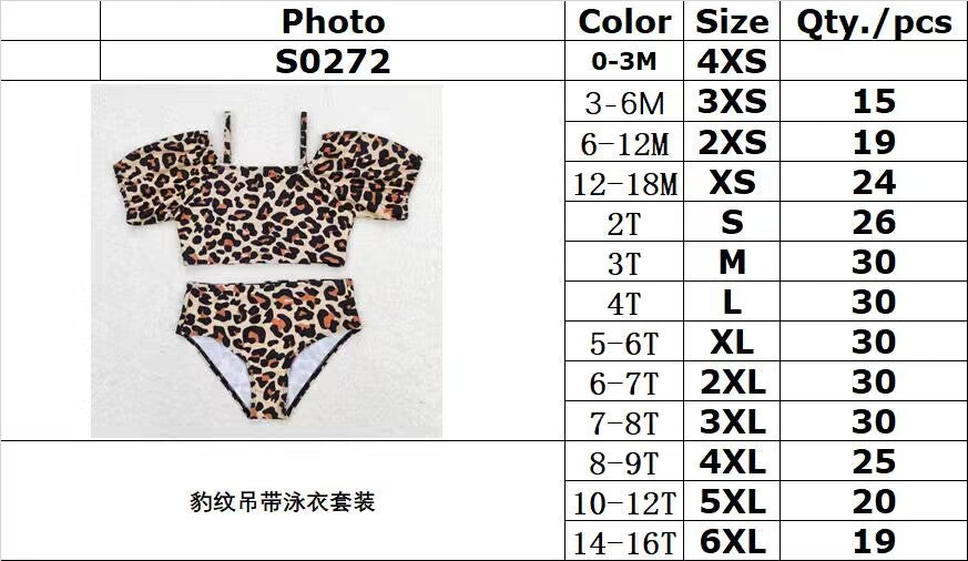 S0272 Leopard print halter swimsuit set