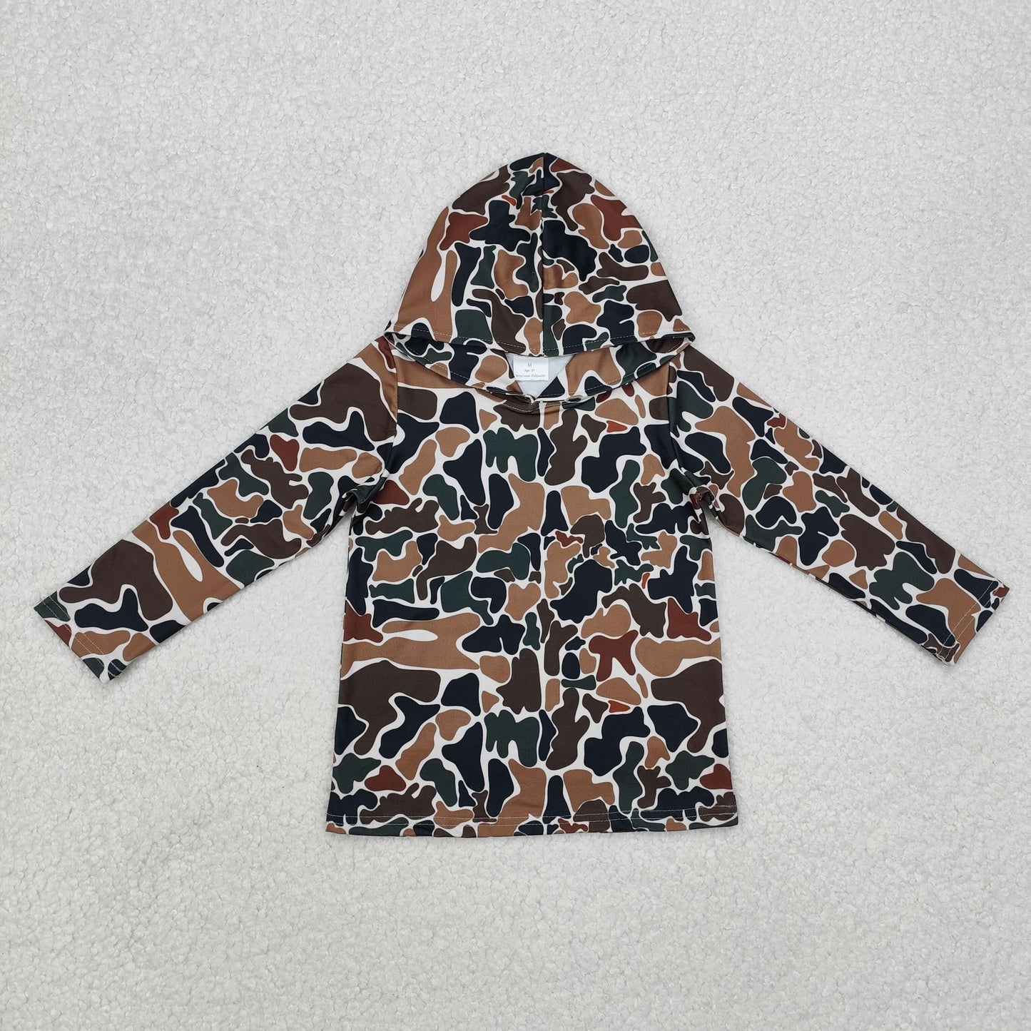 RTS NO MOQ ETA 5/7days Arrived BT0921 Camouflage beige hooded long-sleeved top