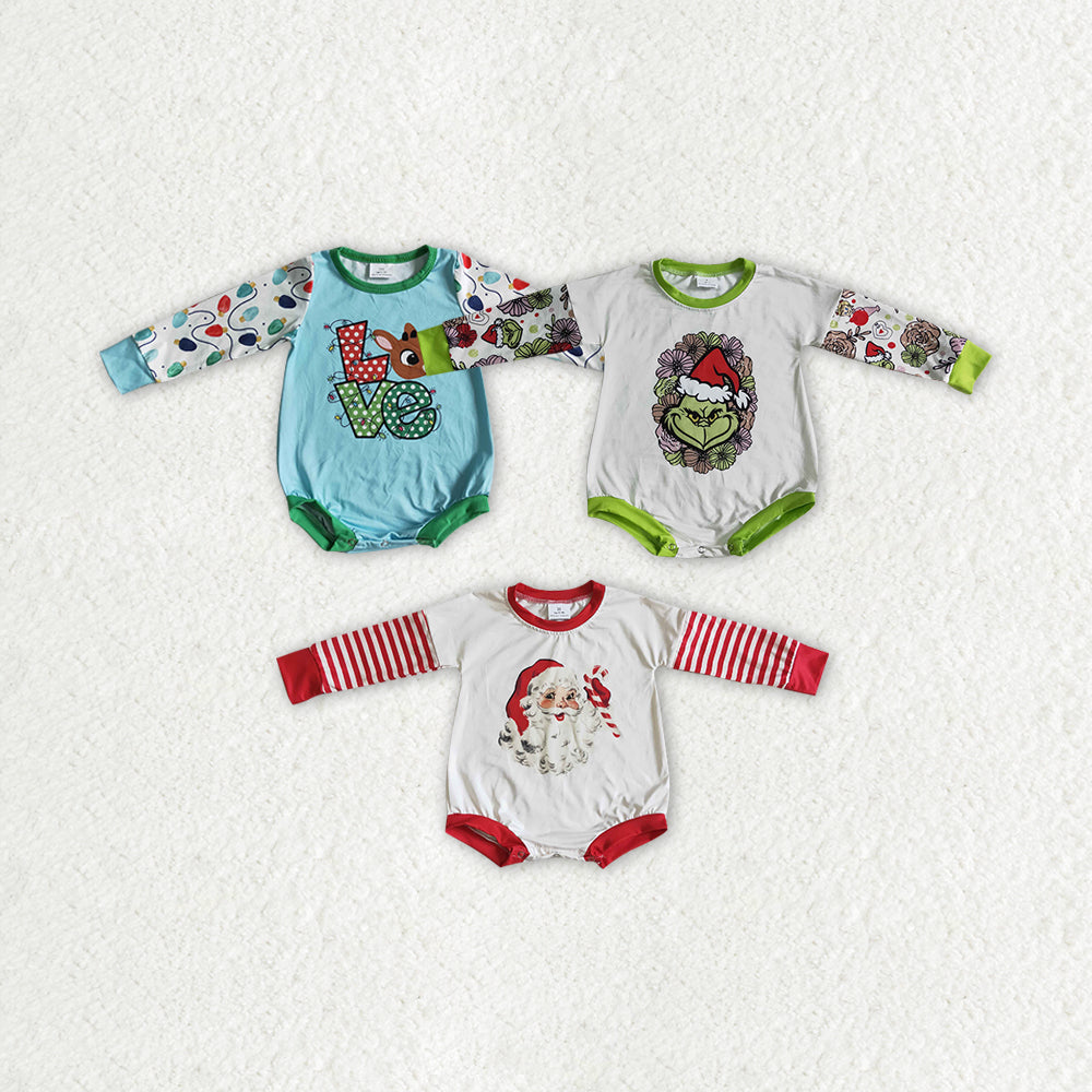 RTS NO MOQ LR0156 LR0131 LR0104 Christmas Long Sleeve Short Bodysuit