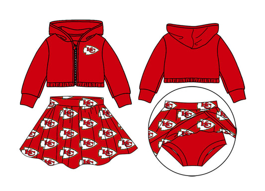 PRE ORDER Deadline August 4 close custom no moq Children's boutique clothing Long sleeve and long pants zip up suit red sets