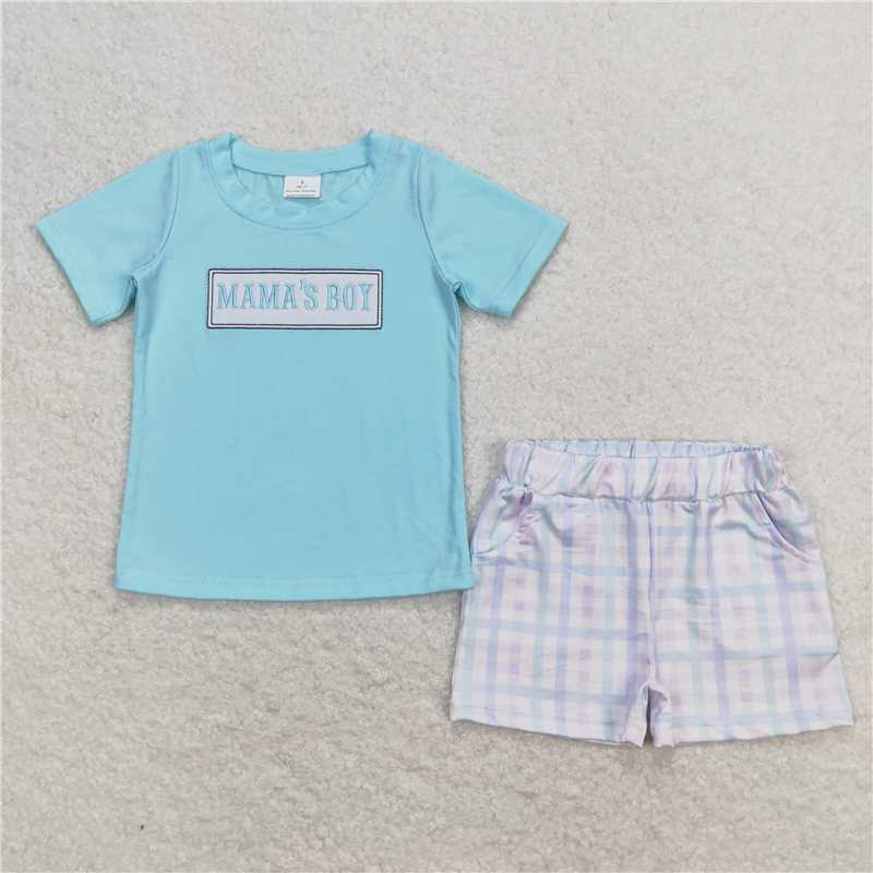 RTS Boys and girls Embroidered Short Sleeve Shorts sets dress rompers