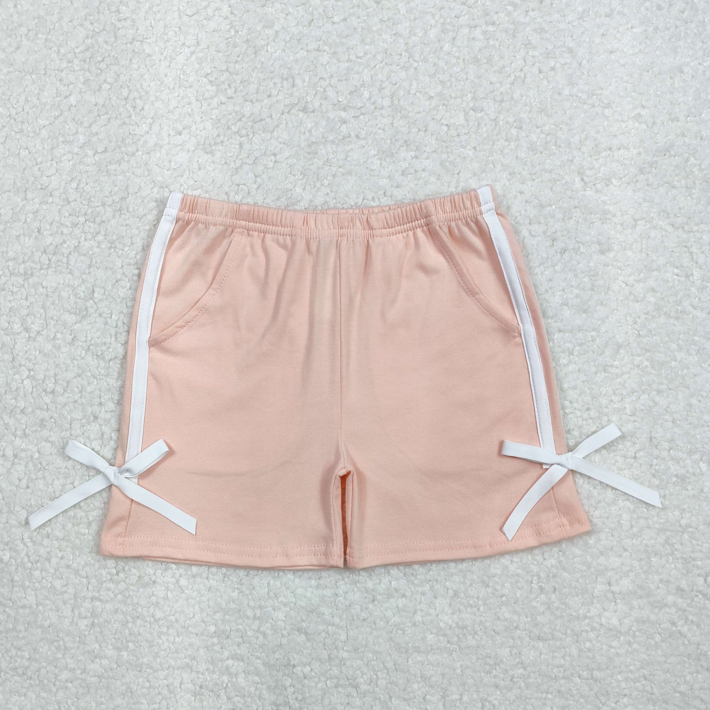 RTS NO MOQ ETA 5/7days Arrived SS0425 White bow tie pink shorts