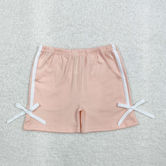 RTS NO MOQ ETA 5/7days Arrived SS0425 White bow tie pink shorts