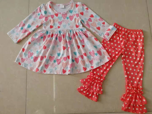 custom moq 5 mix size love print  Valentine's Day with dolt pants outifts