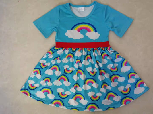 rainbow blue skirt