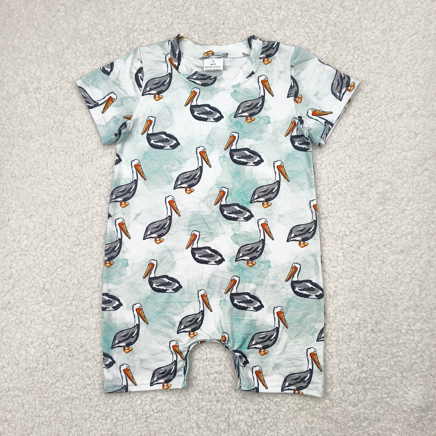 RTS SALES NO MOQ4.19鸭子蓝白色连体衣Duck blue and white onesie