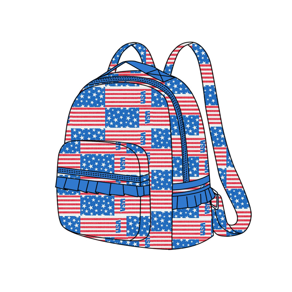 4th of July usa zipper backpack