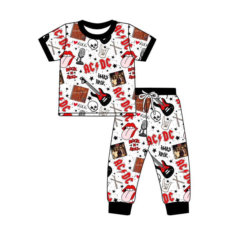 Boys AC DC short sleeve pants pajama suit – sunshine kids clothes