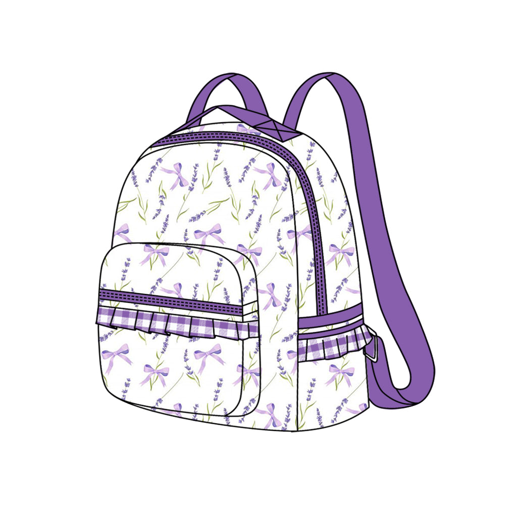 llght purple and white Lavender zipper backpack