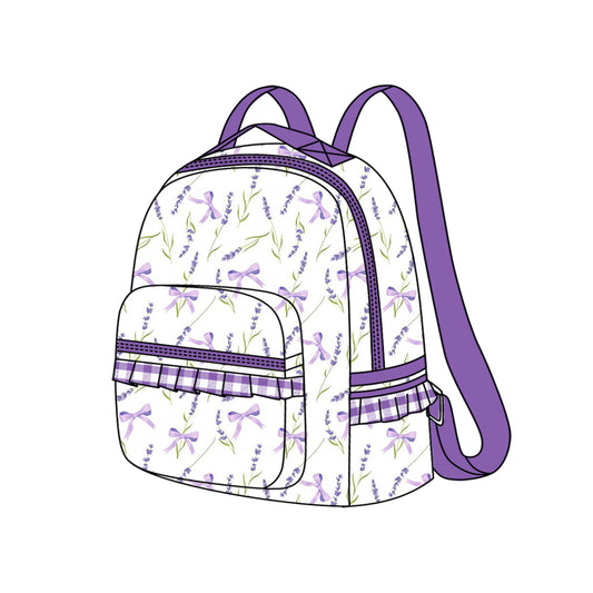 llght purple and white Lavender zipper backpack